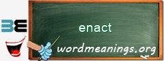 WordMeaning blackboard for enact